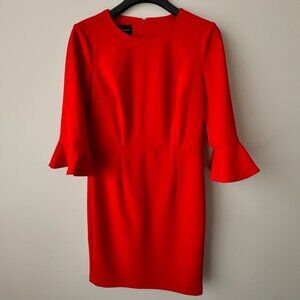 Donna Morgan ¾ Bell Sleeve Sheath Dress Red